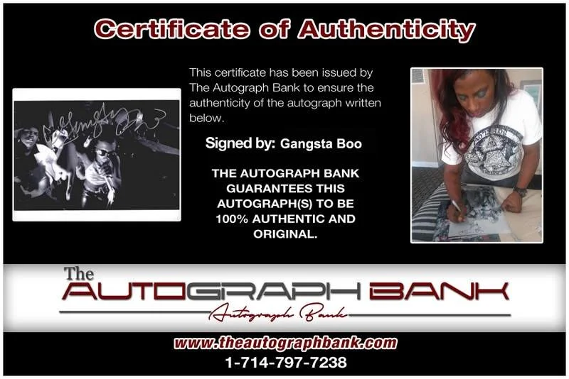 Gangsta Boo — Three Six Mafia Gangsta Boo signed rap 8x10 photo W/Certificate Autographed 0465, изображение 2