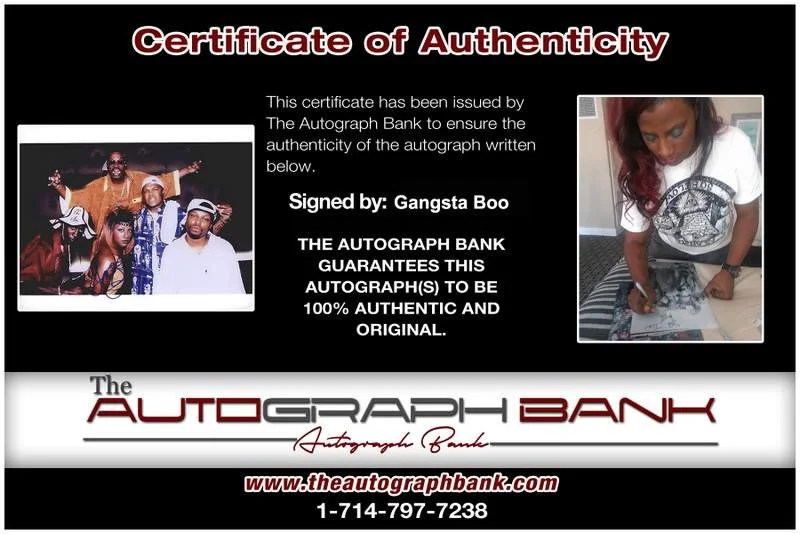 Gangsta Boo — Three Six Mafia Gangsta Boo signed rap 8x10 photo W/Certificate Autographed 0468, image 2