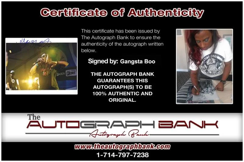 Gangsta Boo — Three Six Mafia Gangsta Boo signed rap 8x10 photo W/Certificate Autographed 0446, image 2