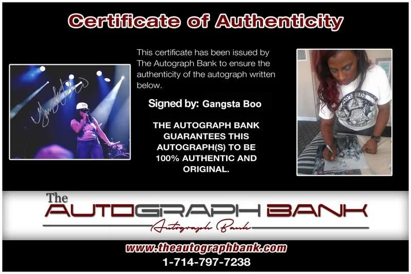 Gangsta Boo — Three Six Mafia Gangsta Boo signed rap 8x10 photo W/Certificate Autographed 0460, image 2