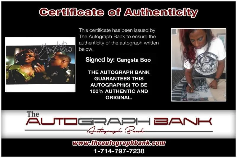 Gangsta Boo — Three Six Mafia Gangsta Boo signed rap 8x10 photo W/Certificate Autographed 0466, image 2