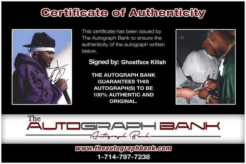 Ghostface Killah — Wu Tang Clan Ghostface Killah authentic signed 8x10 photo W/Cert Autograph A0474, изображение 2