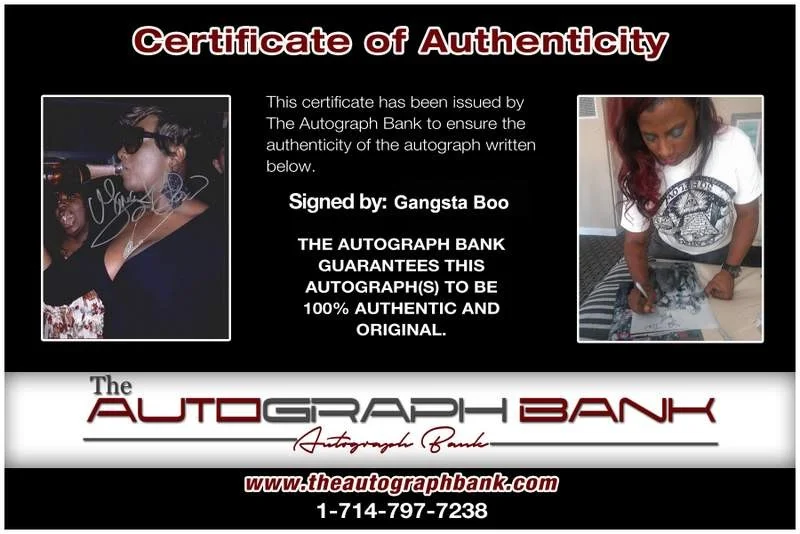 Gangsta Boo — Three Six Mafia Gangsta Boo signed rap 8x10 photo W/Certificate Autographed 0454, изображение 2