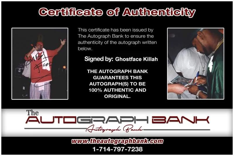 Ghostface Killah — Wu Tang Clan Ghostface Killah authentic signed 8x10 photo W/Cert Autograph A0475, image 2
