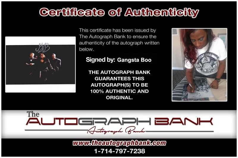 Gangsta Boo — Three Six Mafia Gangsta Boo signed rap 8x10 photo W/Certificate Autographed 0471, image 2