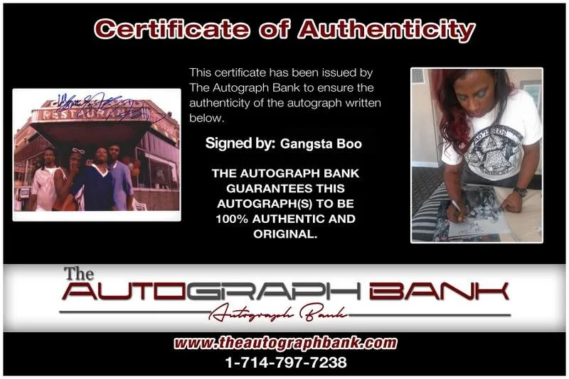 Gangsta Boo — Three Six Mafia Gangsta Boo signed rap 8x10 photo W/Certificate Autographed 0473, image 2
