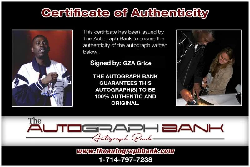 Gza — Wu Tang Clan Gza authentic signed rap 8x10 photo W/Certificate Autographed A0517, изображение 2