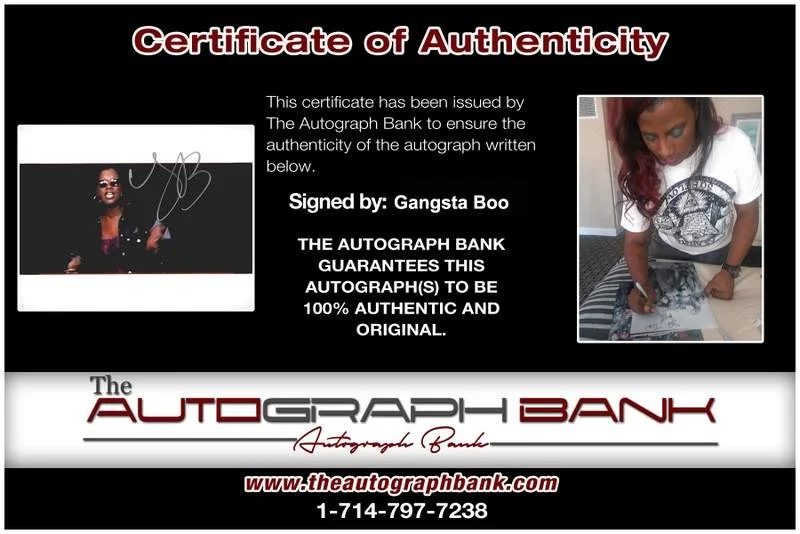Gangsta Boo — Three Six Mafia Gangsta Boo signed rap 8x10 photo W/Certificate Autographed 0458, image 2