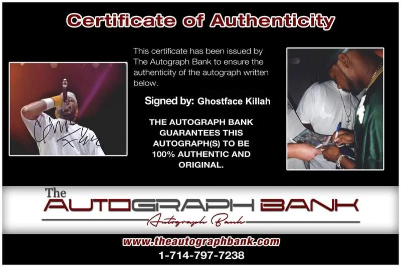 Ghostface Killah — Wu Tang Clan Ghostface Killah authentic signed 8x10 photo W/Cert Autograph A0482, изображение 2