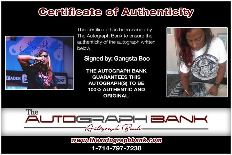 Gangsta Boo — Three Six Mafia Gangsta Boo authentic signed 8x10 photo |CERT Autograph A00485, изображение 2