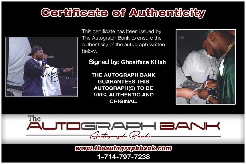 Ghostface Killah — Wu Tang Clan Ghostface Killah authentic signed 8x10 photo W/Cert Autograph A0483, изображение 2