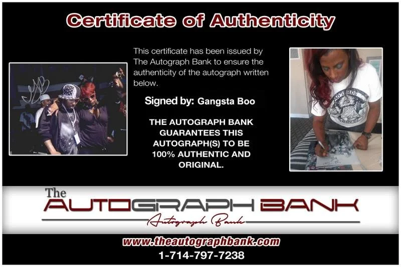 Gangsta Boo — Three Six Mafia Gangsta Boo signed rap 8x10 photo W/Certificate Autographed 0437, image 2