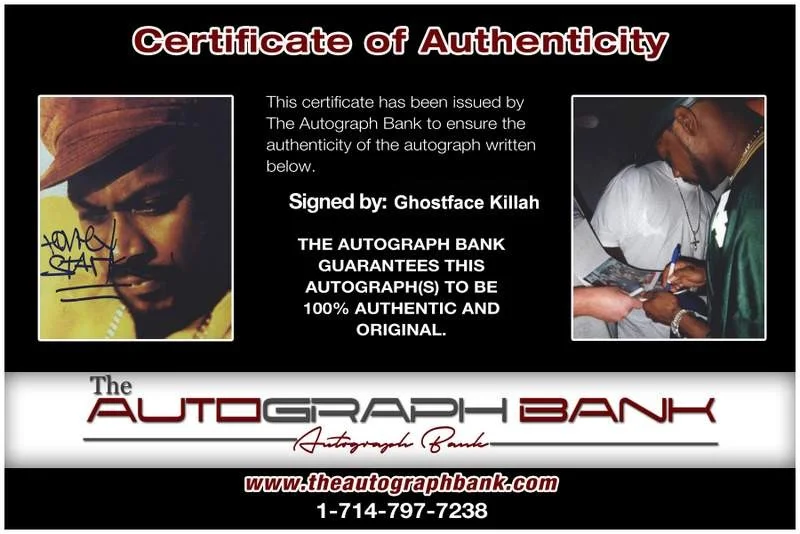 Ghostface Killah — Wu Tang Clan Ghostface Killah authentic signed 8x10 photo W/Cert Autograph A0485, изображение 2