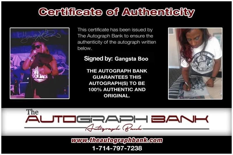 Gangsta Boo — Three Six Mafia Gangsta Boo signed rap 8x10 photo W/Certificate Autographed 0451, image 2