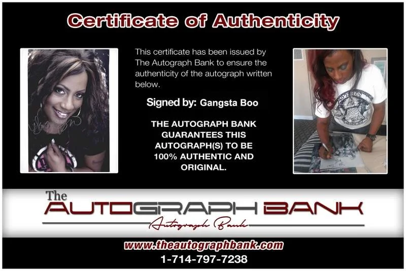 Gangsta Boo — Three Six Mafia Gangsta Boo signed rap 8x10 photo W/Certificate Autographed 0450, image 2
