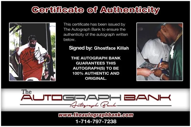 Ghostface Killah — Wu Tang Clan Ghostface Killah authentic signed 8x10 photo W/Cert Autograph A0484, изображение 2