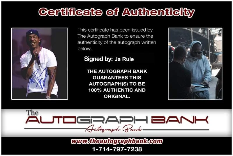 Ja Rule — Murder Inc Ja Rule authentic signed rap 8x10 photo W/Cert Autographed (A0592), изображение 2