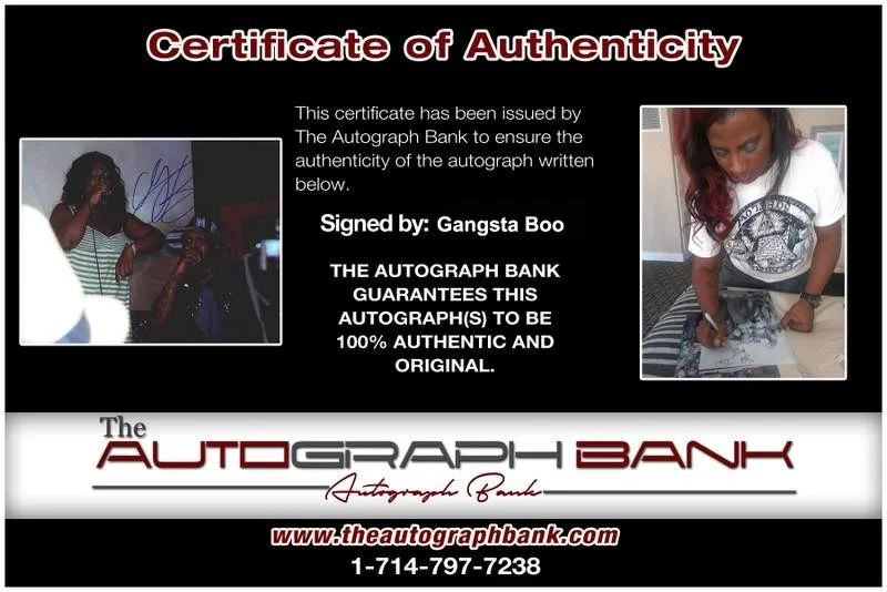 Gangsta Boo — Three Six Mafia Gangsta Boo signed rap 8x10 photo W/Certificate Autographed 0132, image 2