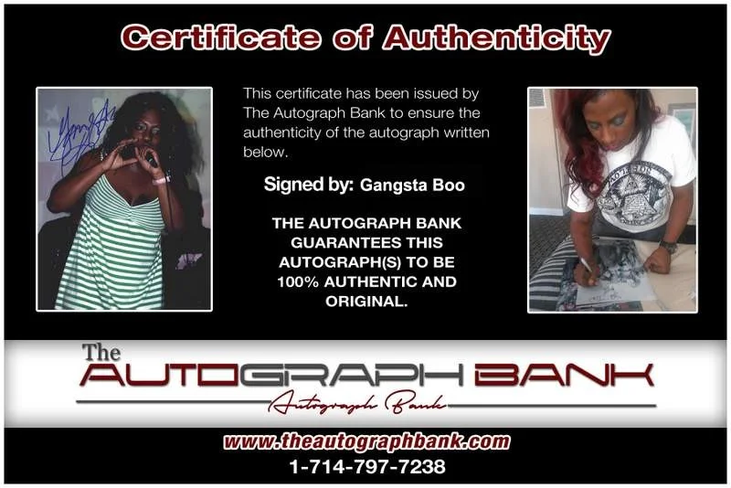 Gangsta Boo — Three Six Mafia Gangsta Boo signed rap 8x10 photo W/Certificate Autographed 0405, image 2
