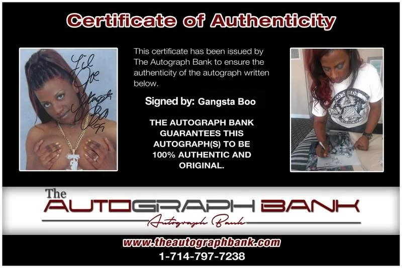 Gangsta Boo — Three Six Mafia Gangsta Boo signed rap 8x10 photo W/Certificate Autographed 0426, image 2