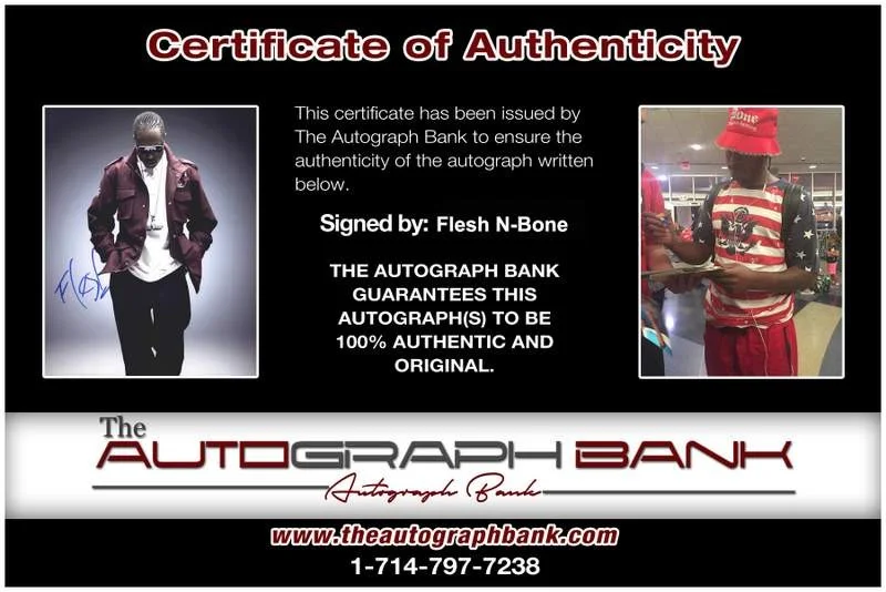 Flesh-N-Bone — BTNH Bone Thugs N Harmony Flesh signed rap 8x10 photo W/Cert Autograph (A0356), изображение 2