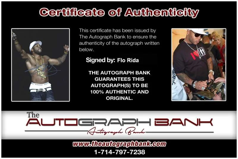 Flo Rida — Flo Rida authentic signed rap 8x10 photo W/Certificate Autographed (A0375), image 2