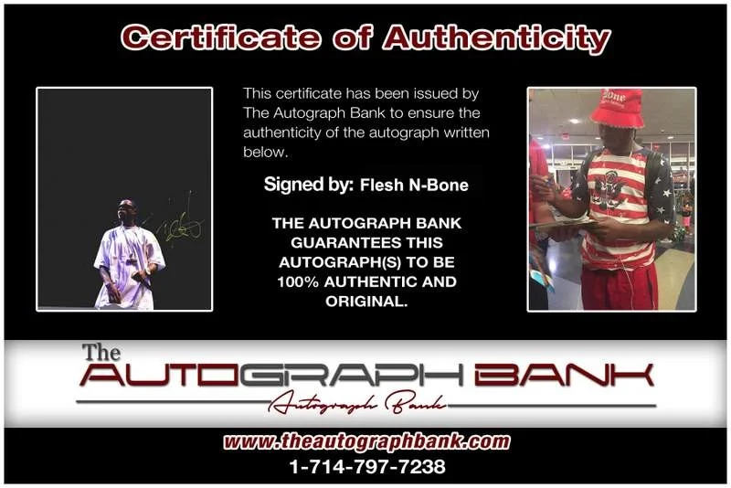 Flesh-N-Bone — BTNH Bone Thugs N Harmony Flesh signed rap 8x10 photo W/Cert Autograph (A0369), image 2