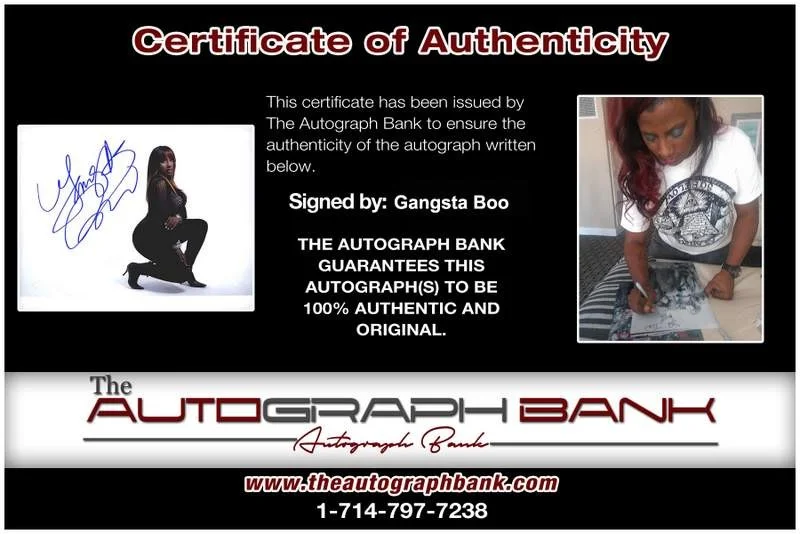 Gangsta Boo — Three Six Mafia Gangsta Boo signed rap 8x10 photo W/Certificate Autographed 0410, image 2