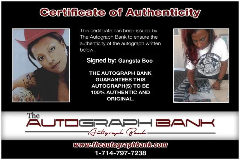 Gangsta Boo — Three Six Mafia Gangsta Boo signed rap 8x10 photo W/Certificate Autographed 0428, image 2