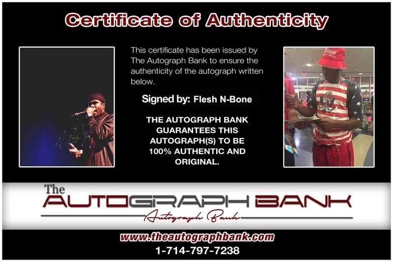 Flesh-N-Bone — BTNH Bone Thugs N Harmony Flesh signed rap 8x10 photo W/Cert Autograph (A0372), image 2