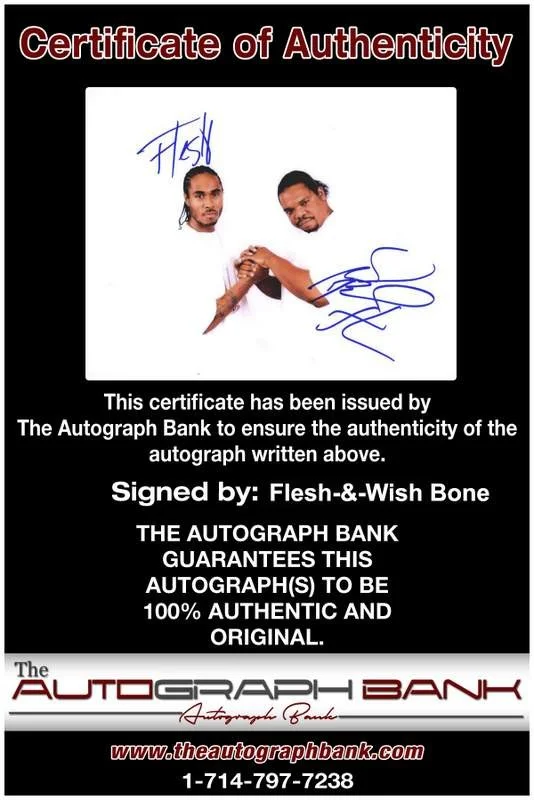Flesh, Wish Bone — Flesh Wish Bone Thugs N Harmony signed 8x10 photo W/Certificate Autographed 0354, изображение 2