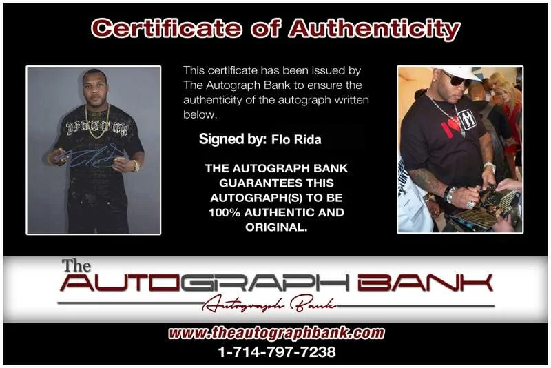 Flo Rida — Flo Rida authentic signed rap 8x10 photo W/Certificate Autographed (A0379), image 2