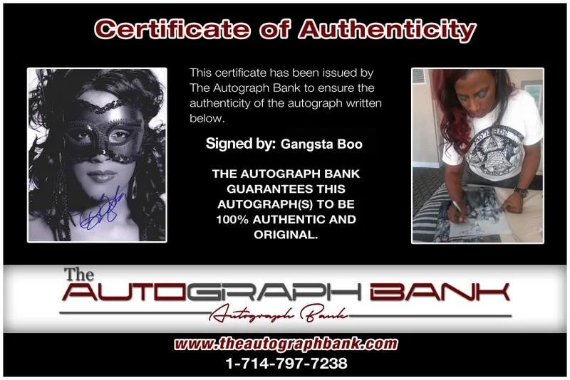 Gangsta Boo — Three Six Mafia Gangsta Boo signed rap 8x10 photo W/Certificate Autographed 0406, image 2