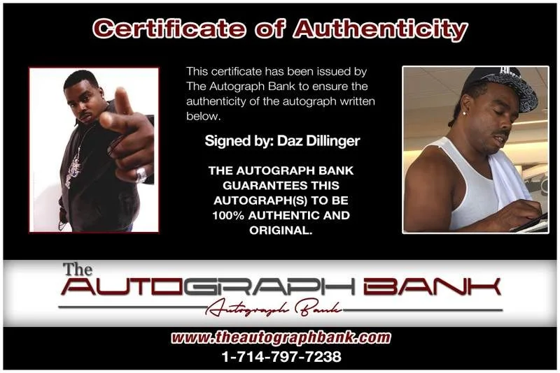 Daz Dillinger — The Dogg Pound Daz Dillinger authentic signed 8x10 photo |CERT Autograph A00425, image 2