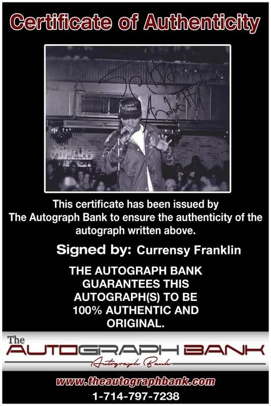 Curren$y — Jet Life Currensy Curren$y authentic signed rap 8x10 photo /Cert Autographed 186, image 2
