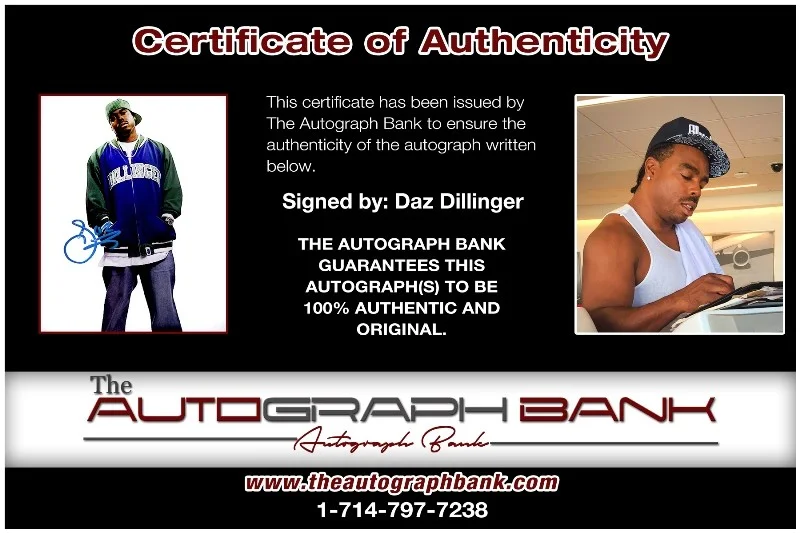 Daz Dillinger — Daz Dillinger authentic signed RAPPER 8x10 photo W/Certificate Autographed 125-f, image 2