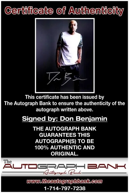 Don Benjamin — Don Benjamin authentic signed rap 8x10 photo W/Certificate Autographed (A00519), image 2