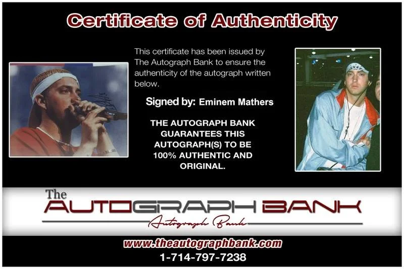 Eminem — D-12 Eminem Marshall Mathers signed rap 8x10 photo W/Certificate Autographed 299, image 2