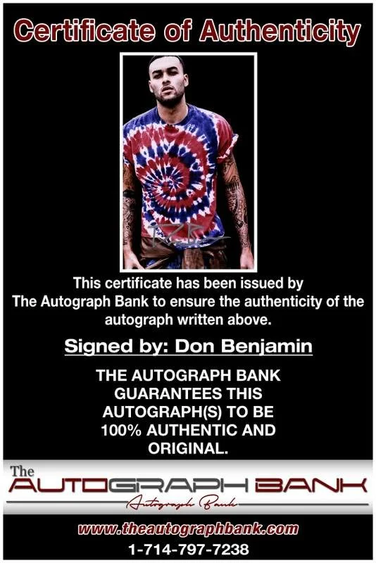 Don Benjamin — Don Benjamin authentic signed rap 8x10 photo W/Certificate Autographed (A00521), image 2