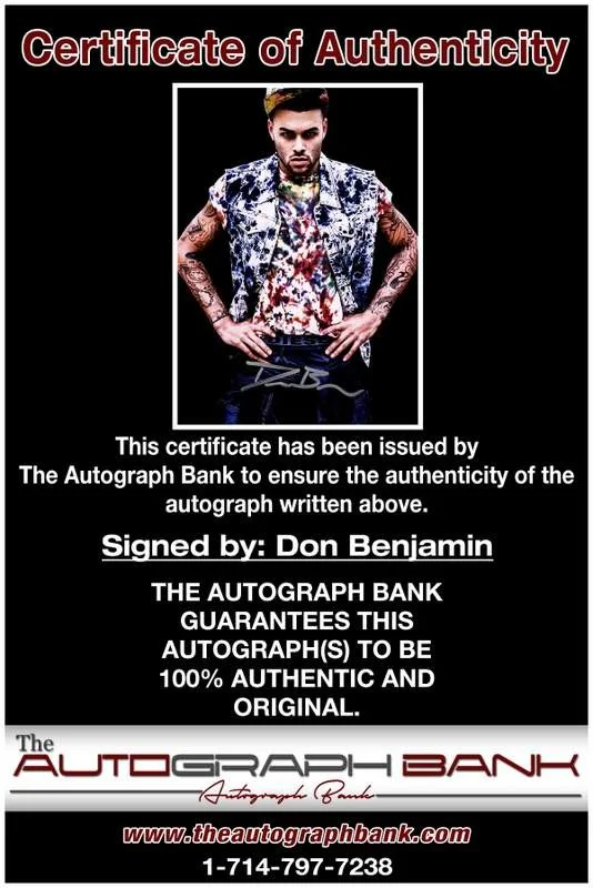 Don Benjamin — Don Benjamin authentic signed rap 8x10 photo W/Certificate Autographed (A00511), image 2