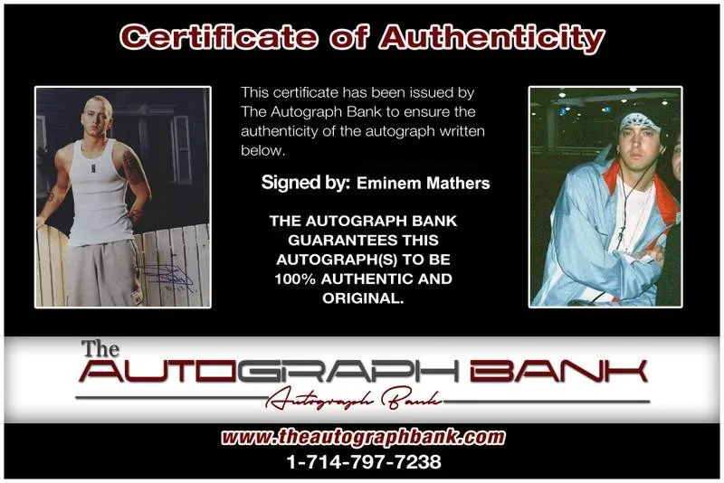 Eminem — D-12 Eminem Marshall Mathers signed rap 8x10 photo W/Certificate Autographed 298, изображение 2