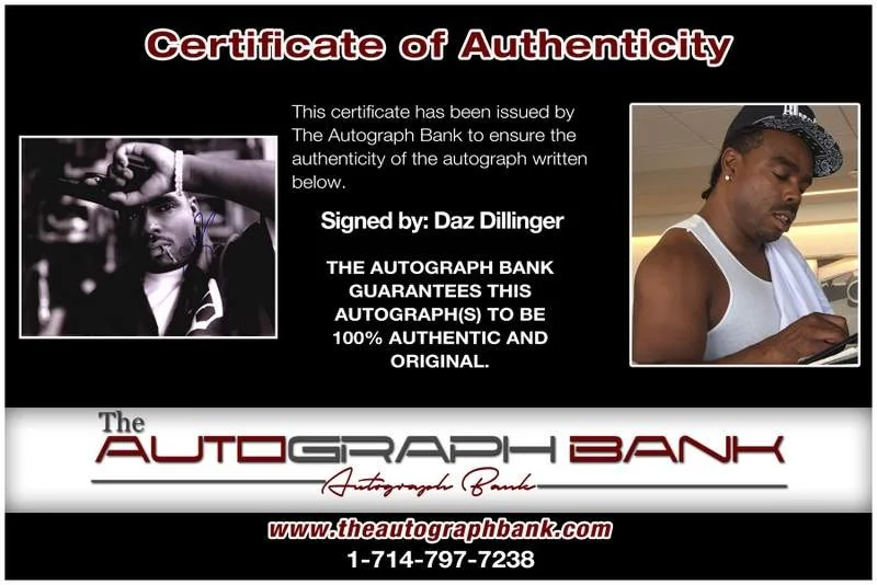 Daz Dillinger — The Dogg Pound Daz Dillinger authentic signed 8x10 photo |CERT Autograph A00423, изображение 2
