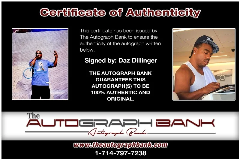 Daz Dillinger — Daz Dillinger authentic signed RAPPER 8x10 photo W/Certificate Autographed 125-b, изображение 2