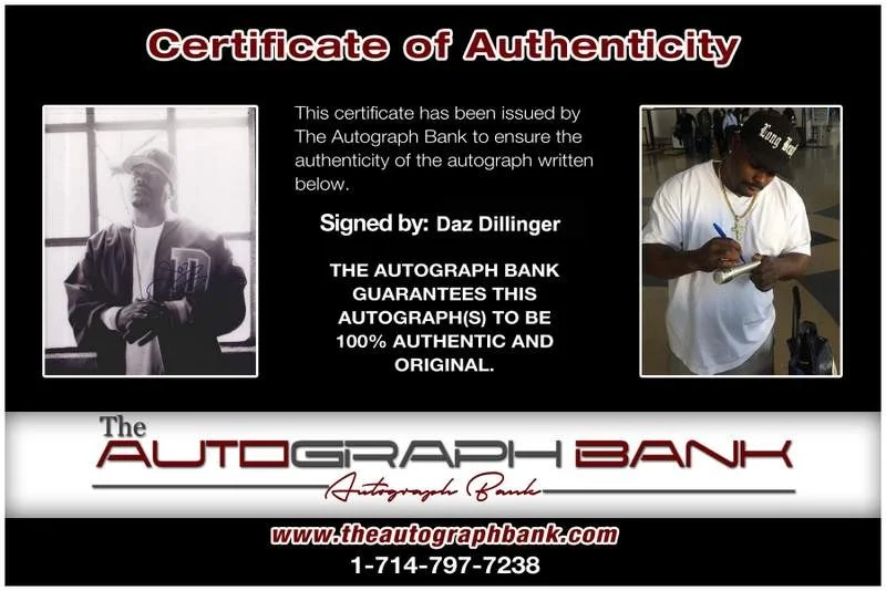 Daz Dillinger — Death Row Daz Dillinger authentic signed rap 8x10 photo W/Cert Autographed 226, изображение 2