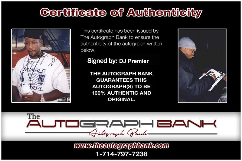 Dj Premier — Gang Starr Dj Premier signed rap 8x10 photo W/Certificate Autographed (A0254), image 2