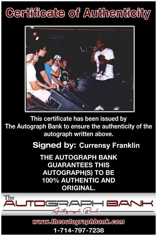 Curren$y — Jet Life Currensy Curren$y authentic signed rap 8x10 photo /Cert Autographed 179, image 2