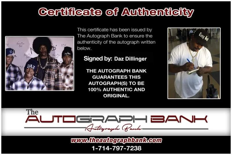 Daz Dillinger — Death Row Daz Dillinger authentic signed rap 8x10 photo W/Cert Autographed 208, изображение 2