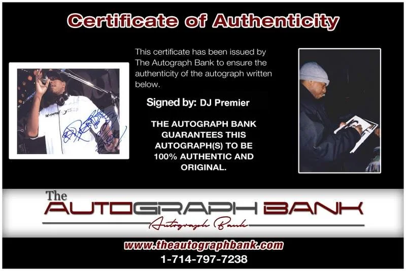 Dj Premier — Gang Starr Dj Premier signed rap 8x10 photo W/Certificate Autographed (A0252), изображение 2