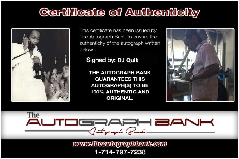 Dj Quik — Dj Quik authentic signed rap 8x10 photo W/Certificate Autographed (A0256), image 2