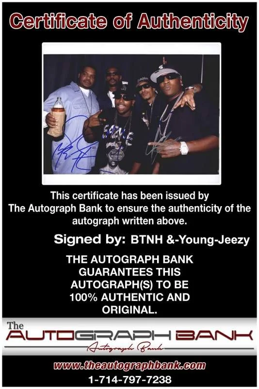 Bone Thugs N Harmony, Young Jeezy — Bone Thugs N Harmony Young Jeezy authentic signed rap 8x10 photo 114, image 2
